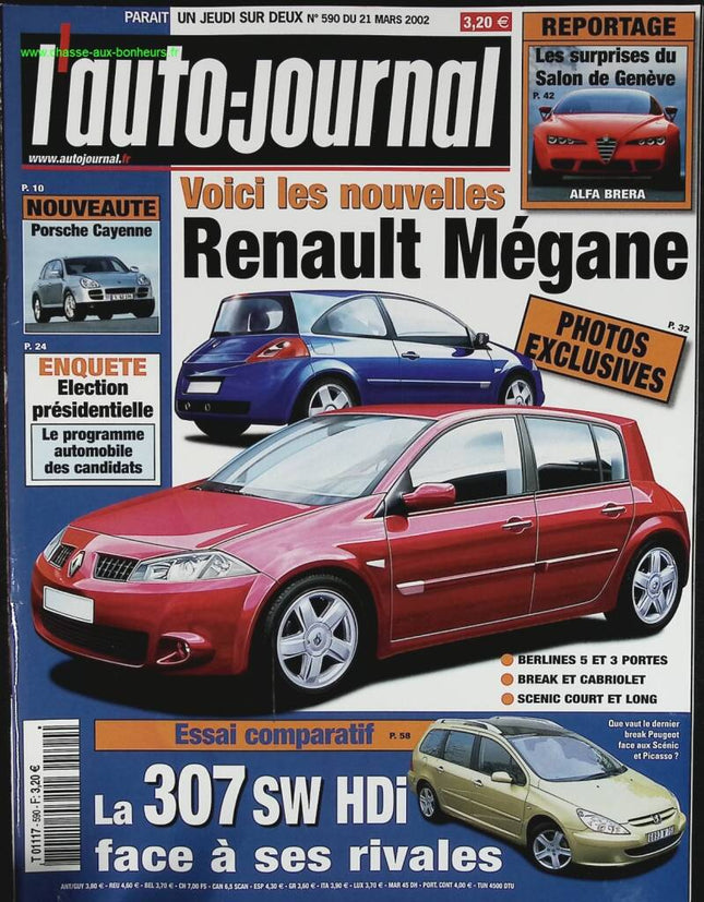 Renault Mégane – L'auto Journal – Nr. 590 – 2002 – Zeitschriftenrezension – Auto