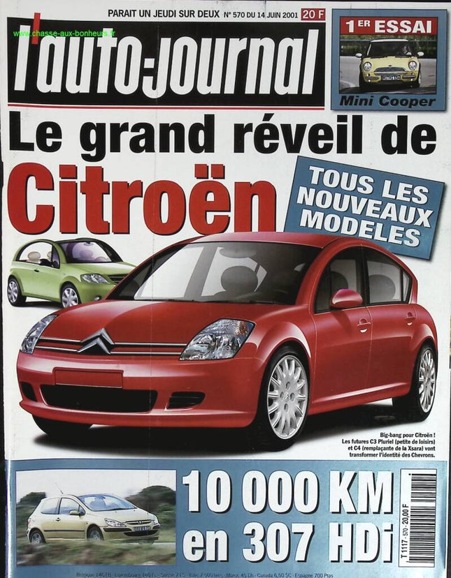 Le grand réveil de Citroën - L'auto journal - n° 570 - 2001 - revue magazine - voiture