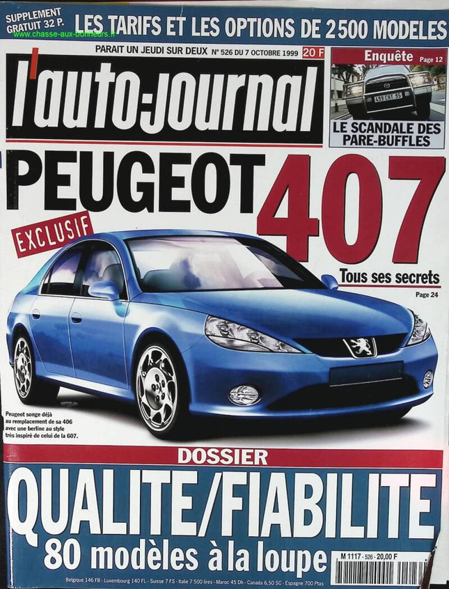 Peugeot 407 - L'auto journal - n° 526 - 1999 - Zeitschriftenbericht - Auto