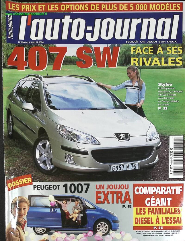 Peugeot 407 SW - L'auto journal - n° 650 - 2004 - revue magazine - voiture