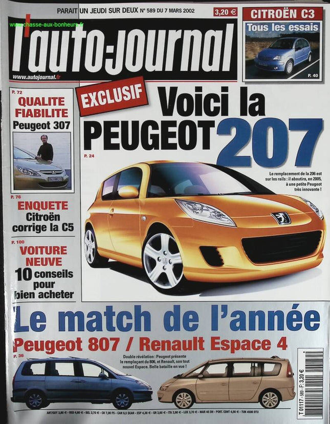 Peugeot 207 - L'auto journal - n° 589 - 2002 - Zeitschriftenbericht - Auto