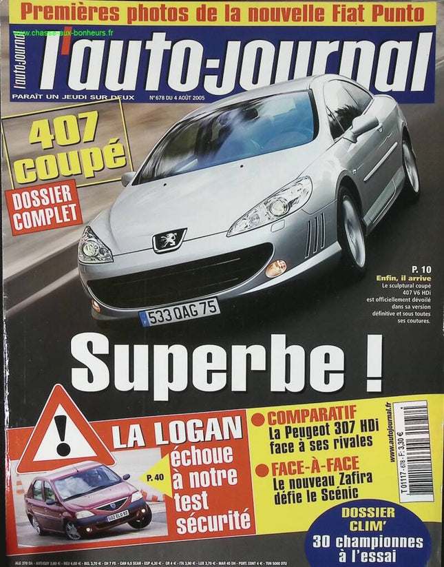 Peugeot 407 coupé - L'auto journal - n° 678 - 2005 - revue magazine - voiture