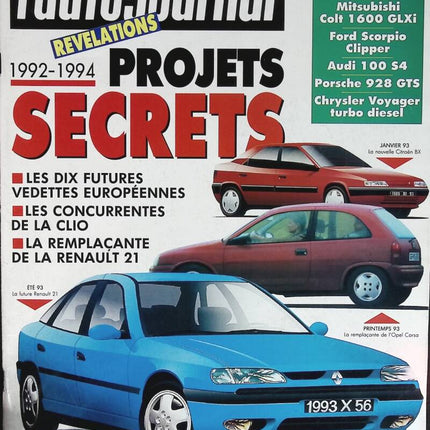 1992 1994 Projets secrets - L'auto journal - n° 10 - 1992 - revue magazine - voiture