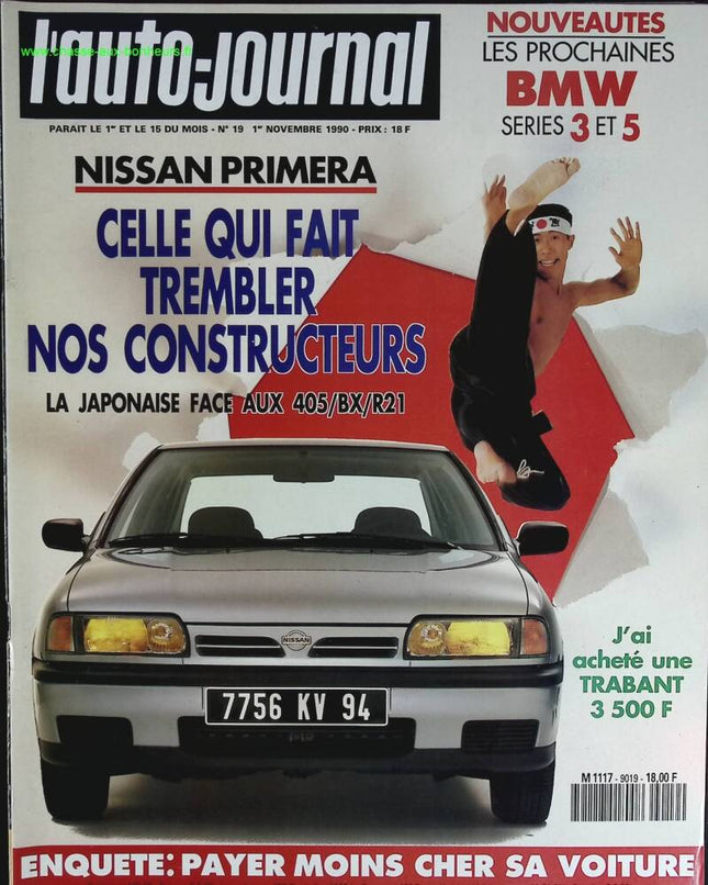 Nissan Primera - L'auto journal - n° 19 - 1990 - revue magazine - voiture