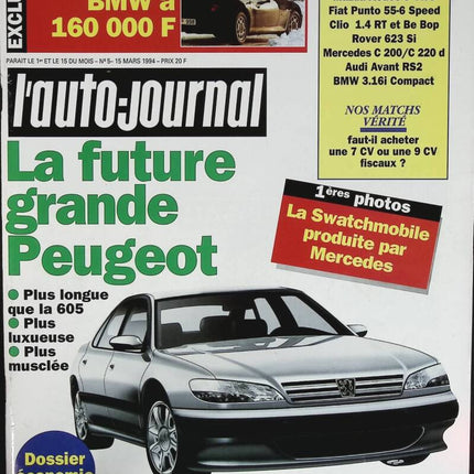 Der zukünftige große Peugeot - L'auto journal - Nr. 5 - 1994 - Zeitschriftenrezension - Auto