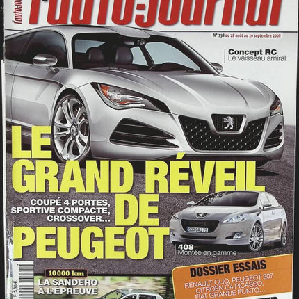 Peugeot's Great Awakening - L'auto journal - No. 758 - 2008 - magazine review - car