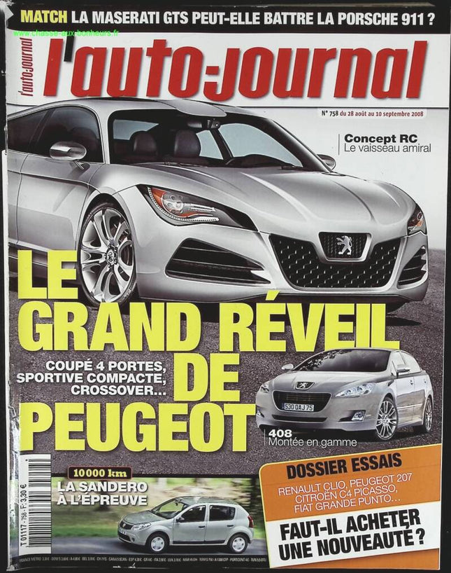 Peugeots großes Erwachen - L'auto journal - Nr. 758 - 2008 - Zeitschriftenkritik - Auto