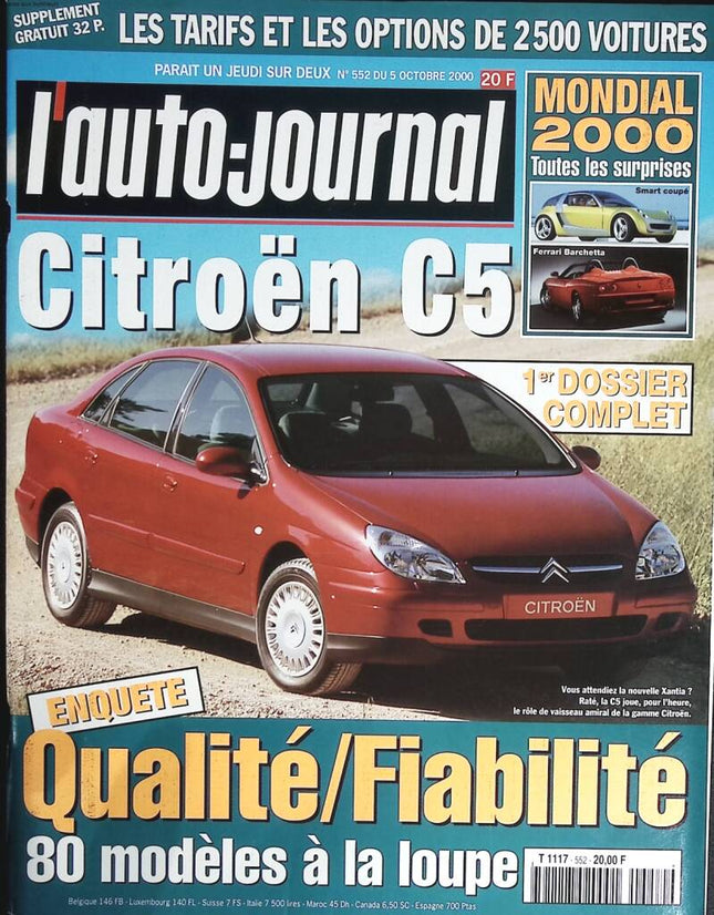 Citroën C5 - L'auto journal - n° 552 - 2000 - revue magazine - voiture
