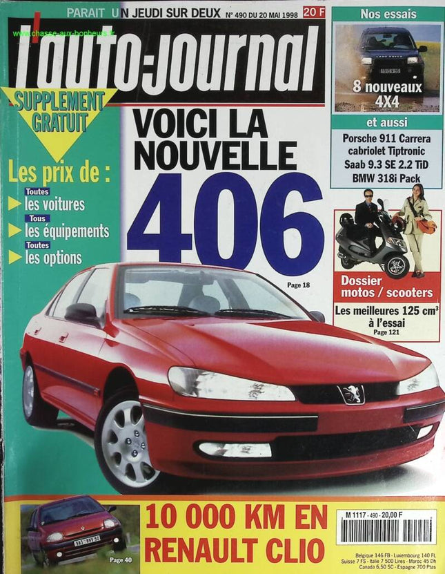 Peugeot 406 - L'auto journal - n° 490 - 1998 - Zeitschriftenbericht - Auto