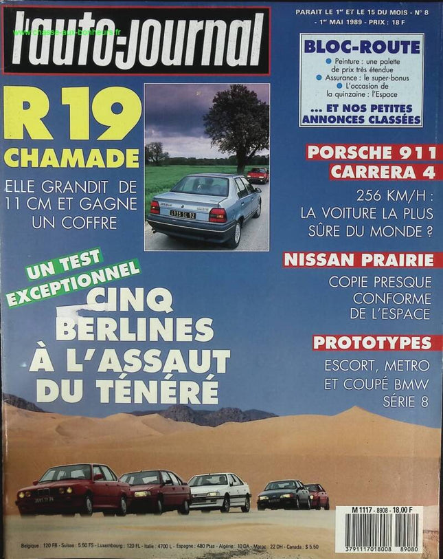 R19 Chamade - L'auto journal - n° 8 - 1989 - magazine review - car