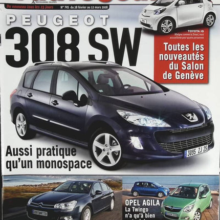 Peugeot 308 SW - L'auto journal - Nr. 745 - 2008 - Zeitschriftenbericht - Auto