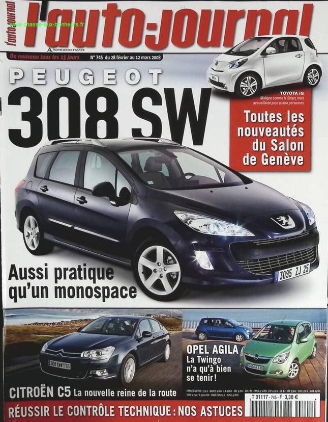 Peugeot 308 SW - L'auto journal - Nr. 745 - 2008 - Zeitschriftenbericht - Auto