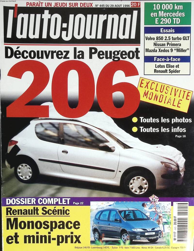 Peugeot 206 - L'auto journal - n° 445 - 1996 - magazine review - car