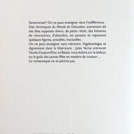 Un professeur sentimental - Carnet de notes - Catherine Henri - livre