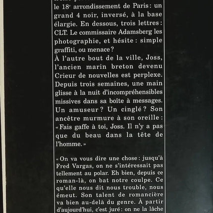 Pars vite et reviens tard – polar captivant et enquête policière – Fred Vargas - livre