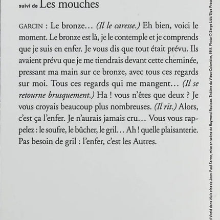 Huis clos / Les mouches - Jean-Paul Sartre - Livre