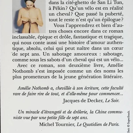 Le Sabotage amoureux - Amélie Nothomb - livre