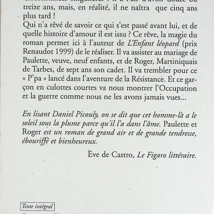 Paulette und Roger - Daniel Picouly - Buch