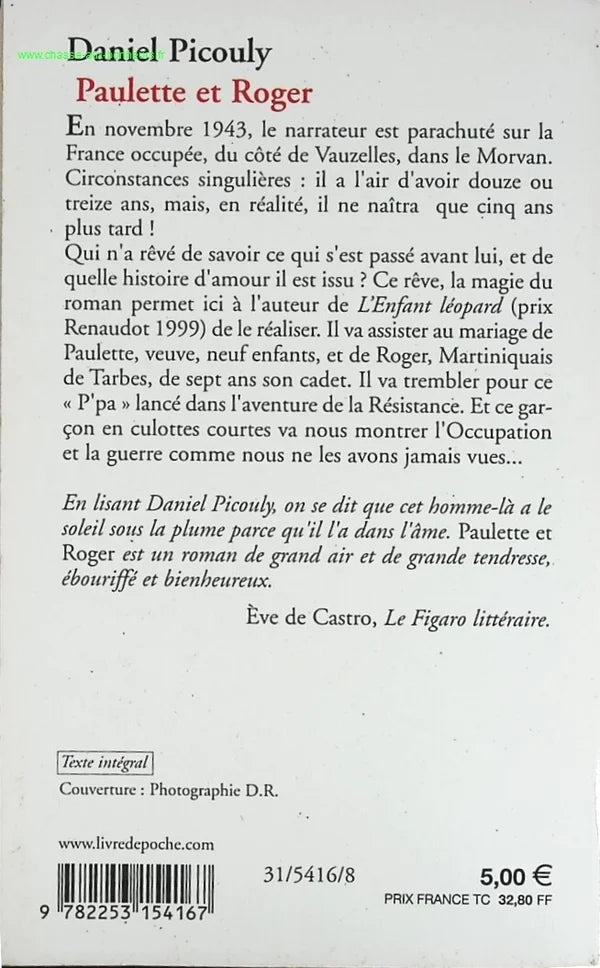 Paulette and Roger - Daniel Picouly - book