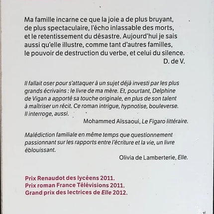 Rien Ne S'oppose À La Nuit - Delphine de Vigan - livre