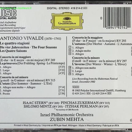 Les Quatre Saisons - a. Vivaldi - CD