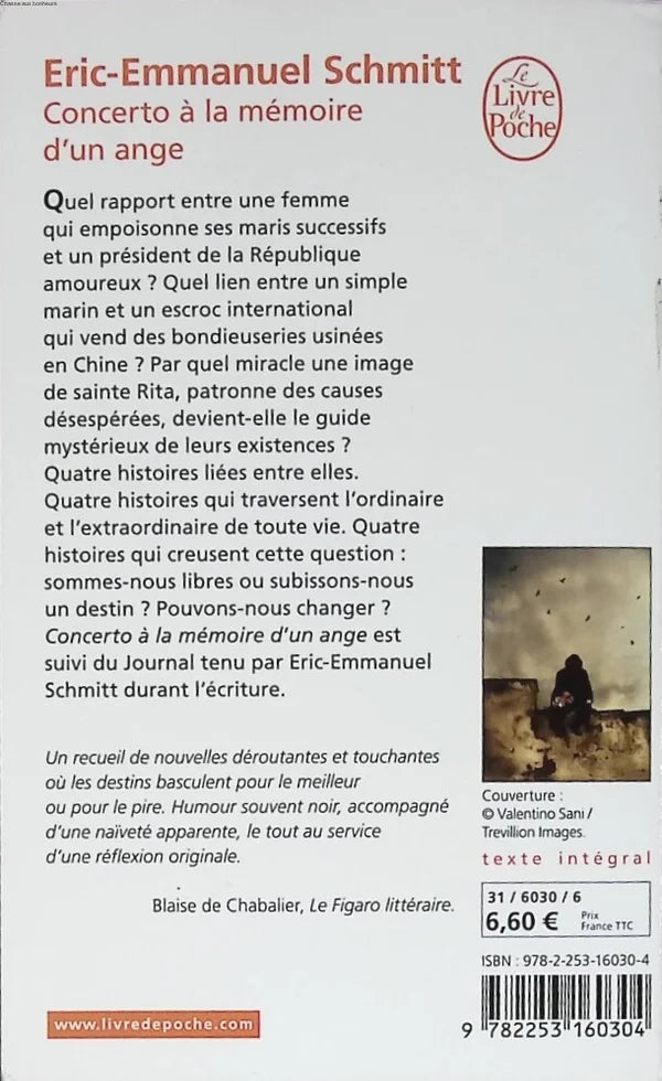 Concerto à la mémoire d'un ange - Éric-Emmanuel Schmitt - livre