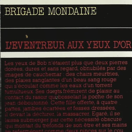 The Ripper with the Golden Eyes - Brigade Mondaine No. 88 - Michel Brice - Gérard De Villiers - Book