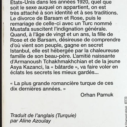 La bâtarde d'Istanbul - Elif Shafak - livre