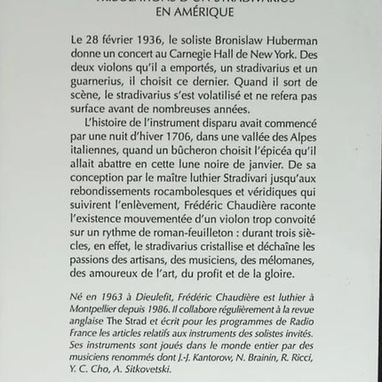 Tribulations of a Stradivarius in America - Frédéric Chaudière - Buch