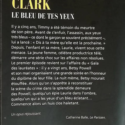 The Blue of Your Eyes - Mary Higgins Clark - book
