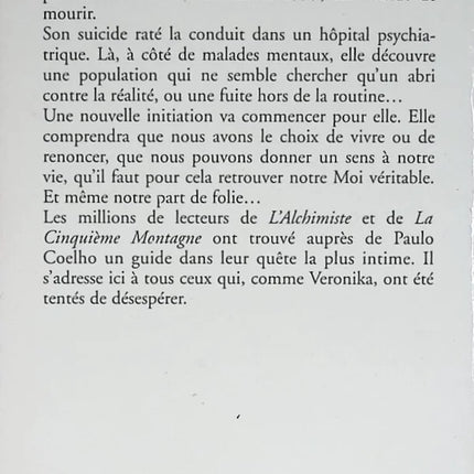 Veronika Decides to Die - Paulo Coelho - 2002 - book