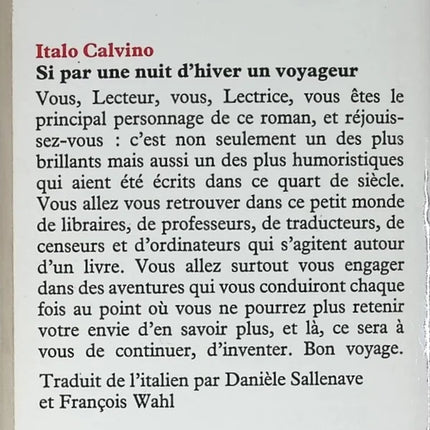 Si par une nuit d'hiver un voyageur - Italo Calvino - livre