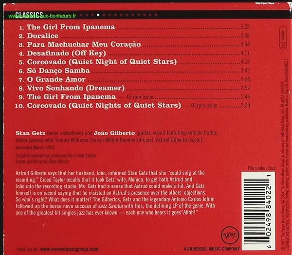 Getz/Gilberto - Getz, Stan - CD