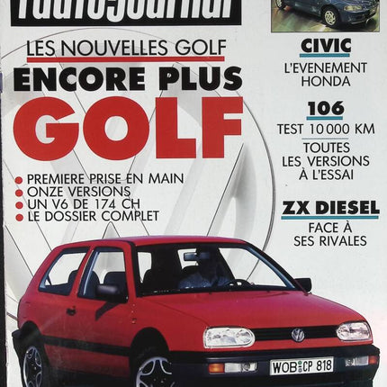 Volkswagen Golf - L'auto journal - n° 17 - 1991 - revue magazine - voiture