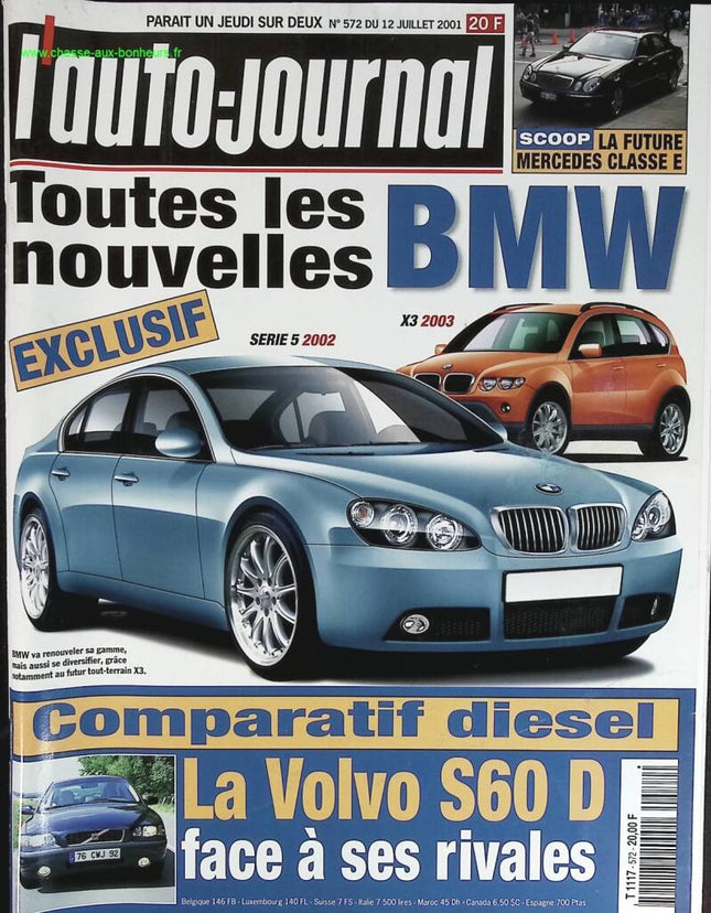 Toutes les nouvelles BMW - L'auto journal - n° 572 - 2001 - revue magazine - voiture
