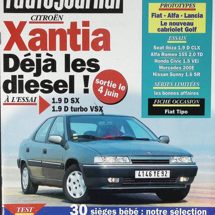 Citroën Xantia déjà les diesel - L'auto journal - n° 10 - 1993 - revue magazine - voiture