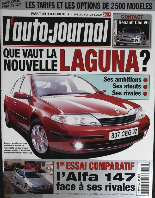 Que vaut la nouvelle Laguna - L'auto journal - n° 553 - 2000 - revue magazine - voiture