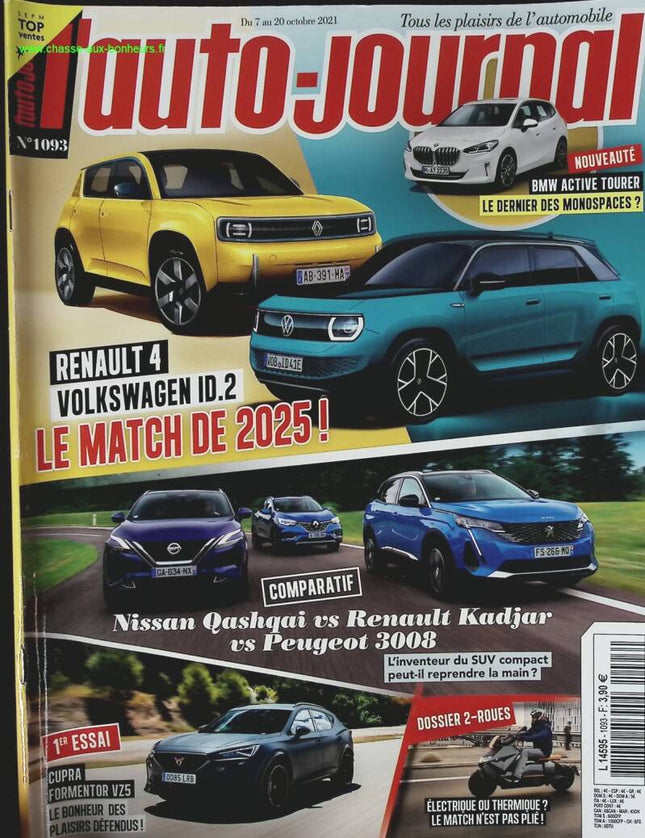 Renault 4 Volkswagen ID 2 - L'auto journal - n° 1093 - 2021 - revue magazine - voiture
