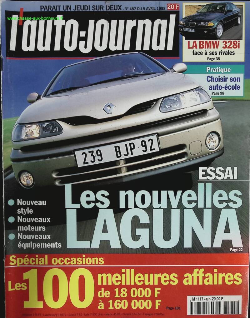 Renault Laguna test - L'auto journal - n° 487 - 1998 - magazine review - car