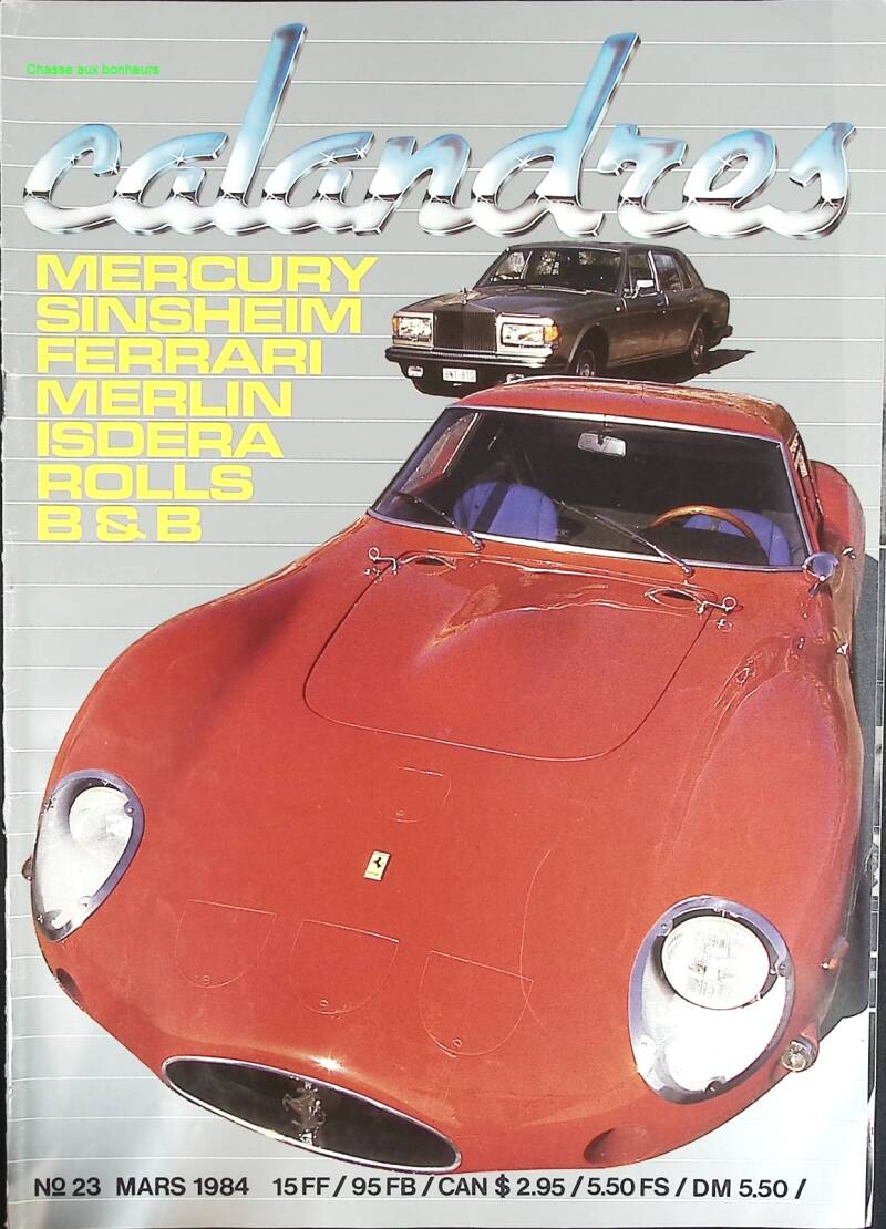 Calandres - n° 23 - 1984 - revue magazine - voiture