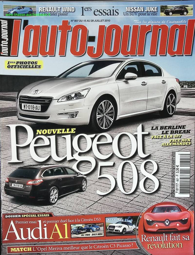 Peugeot 508 - L'auto journal - n° 807 - 2010 - revue magazine - voiture