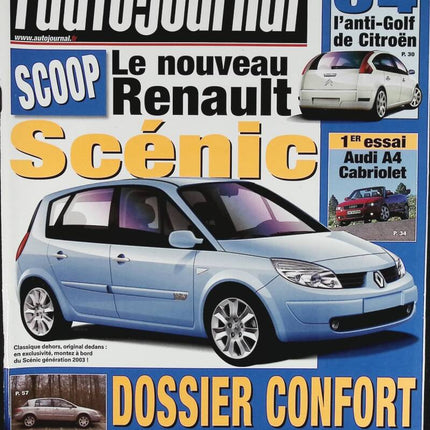 Le nouveau Renault Scénic - L'auto journal - n° 588 - 2002 - revue magazine - voiture