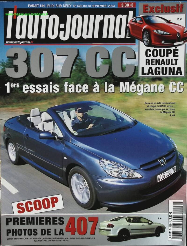 Peugeot 307 CC - L'auto journal - n° 629 - 2003 - revue magazine - voiture