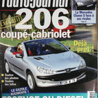 Peugeot 206 Cabriolet - L'auto journal - n° 505 - 1998 - revue magazine - voiture