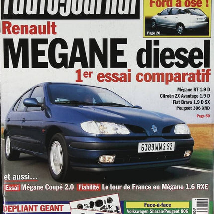 Renault Mégane diesel - L'auto journal - n° 423 - 1995 - magazine review - car