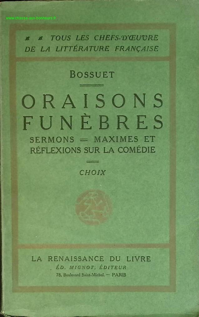Funeral Orations - Bossuet - book
