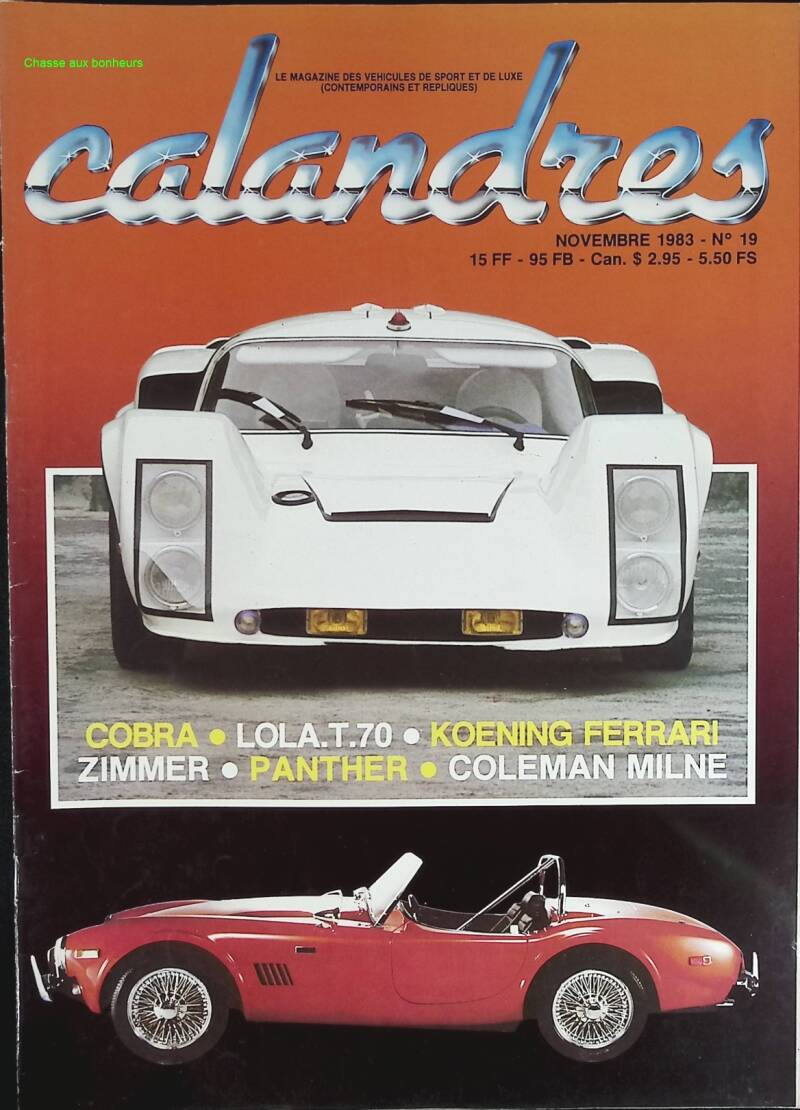 Calandres - n° 19 - 1983 - revue magazine - voiture