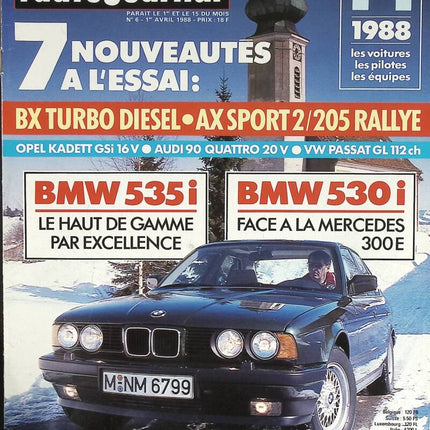 BMW 535 i 530 i - L'auto journal - n° 8 - 1988 - Zeitschriftenbericht - Auto