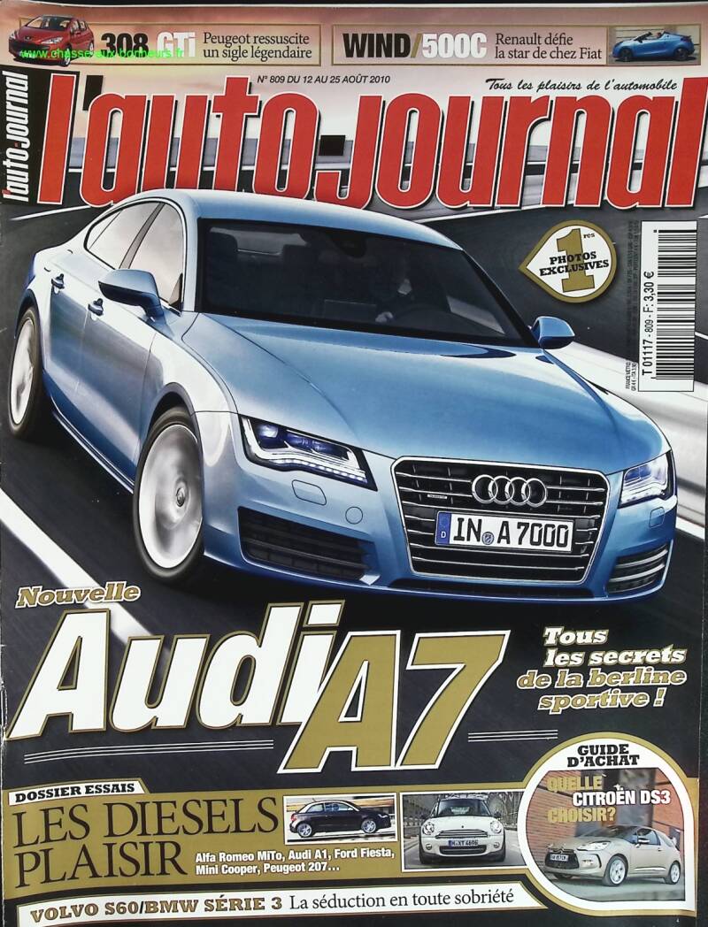 Audi A7 - L'auto journal - n° 809 - 2010 - magazine review - car