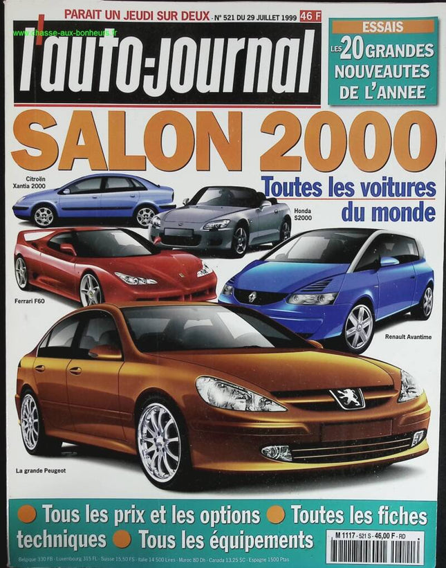Spécial salon 2000 - L'auto journal - n° 521 - 1999 - revue magazine - voiture